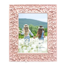 Isaac Jacobs Flower Textured Hand-Crafted Resin Picture Frame w/Easel & Hook for Tabletop & Wall Display, Decorative Floral Design Home Décor, Photo Gallery, Art_#color_pink_5x7