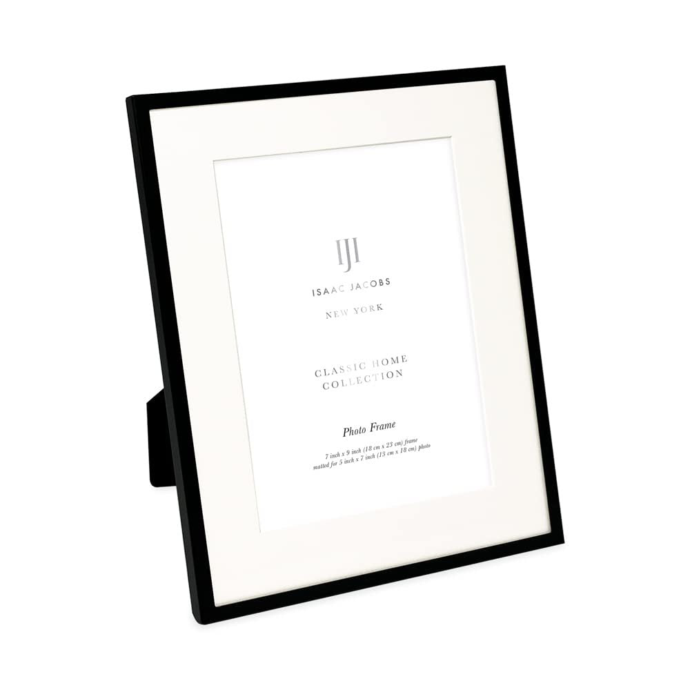 Isaac Jacobs Metal Picture Frame#color_black_7x9 (Matted 5x7)