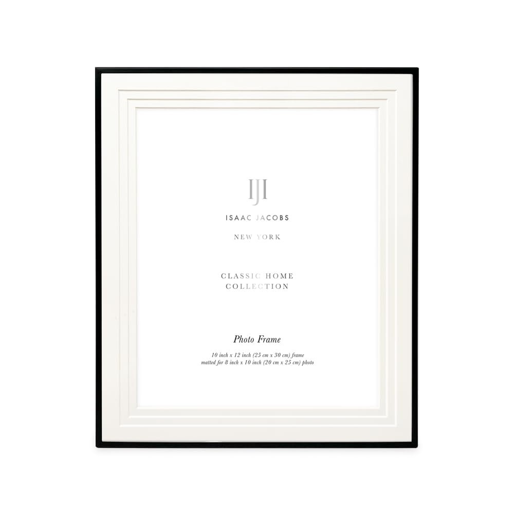 Isaac Jacobs Metal Picture Frame, Triple Matted Classic Metal Photo Frame Made For Tabletop &amp; Hanging Display, Photo Gallery and Wall Art_