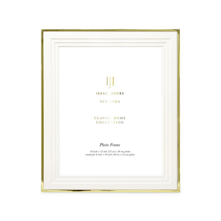 Isaac Jacobs Metal Picture Frame, Triple Matted Classic Metal Photo Frame Made For Tabletop &amp; Hanging Display, Photo Gallery and Wall Art_