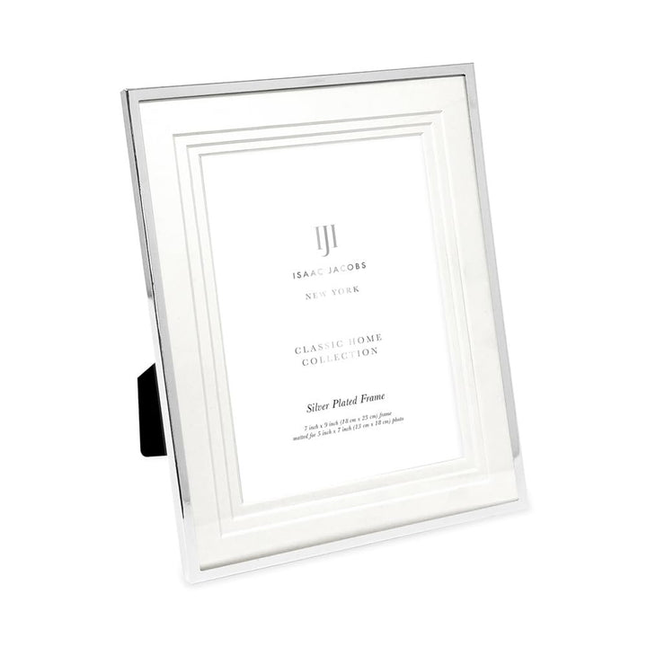Isaac Jacobs Metal Picture Frame, Triple Matted Classic Metal Photo Frame Made For Tabletop &amp; Hanging Display, Photo Gallery and Wall Art_