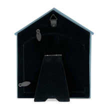 Isaac Jacobs Resin Sentiments Woof Doghouse Frame, Vertical Keepsake Photo Frame with Easel and Hanging Tabs for Tabletop, Desktop & Wall Display_#color_navy