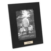 Isaac Jacobs Wood Sentiments "Papa" Picture Frame, Keepsake Photo Frame with Easel and a Hanging Tabs for Tabletop, Desktop & Wall Display_#color_black_4x6_vertical