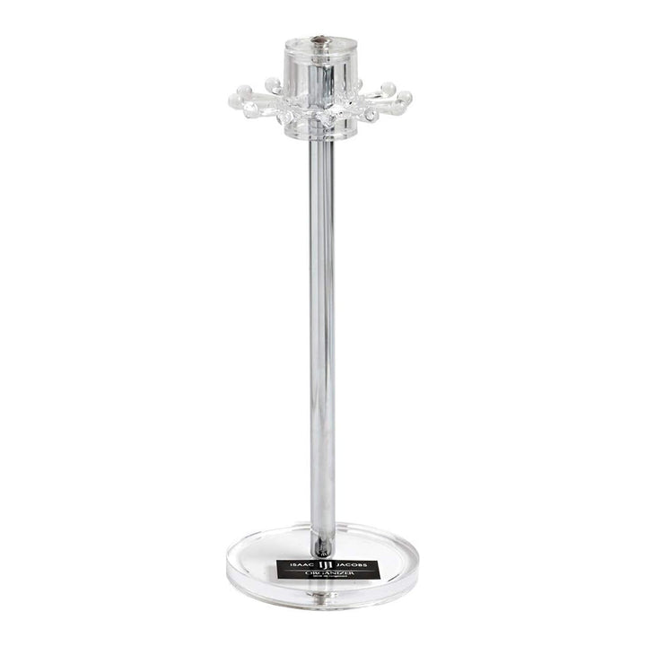 Isaac Jacobs Clear Acrylic Necklace Holder (12 Rotating Hooks) – Hanging Chain Organizer, Sleek &amp; Sturdy Stand for Jewelry – Storage Solution- Bedroom- Bathroom - Countertop - Nightstand