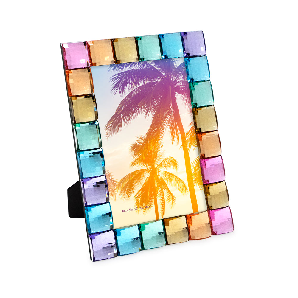 Isaac Jacobs Decorative Sparkling Jewel Picture Frame, Photo Display &amp; Home Décor