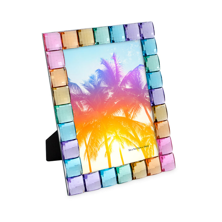 Isaac Jacobs Decorative Sparkling Jewel Picture Frame, Photo Display &amp; Home Décor