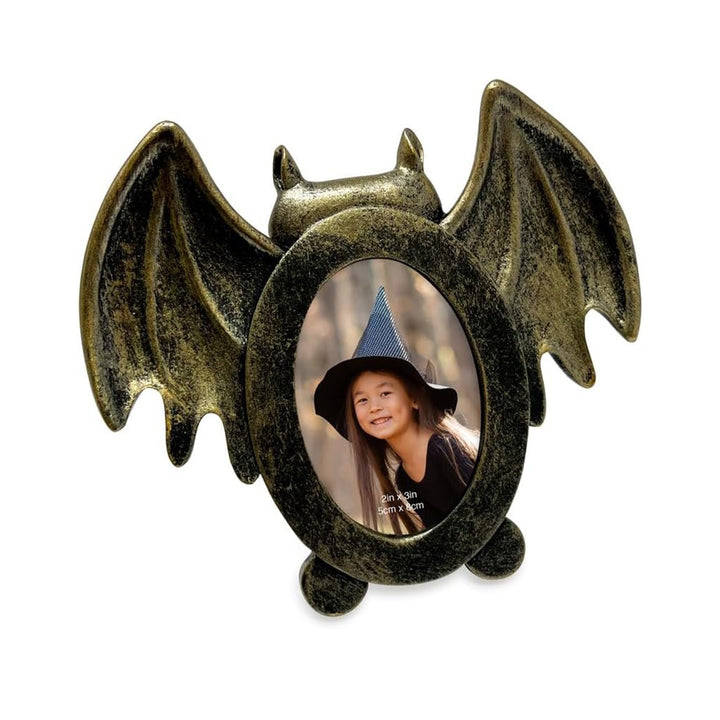 Isaac Jacobs 4x4 Bat-Shaped Picture Frame With Ears And Wings Detail, Photo Tabletop &amp; Wall Display Hanging Display &amp; Home Décor_