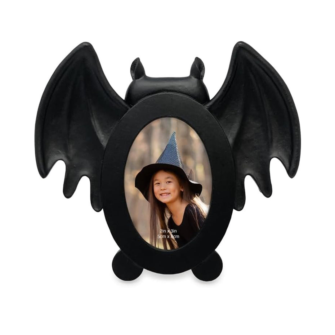 Isaac Jacobs 4x4 Bat-Shaped Picture Frame With Ears And Wings Detail, Photo Tabletop &amp; Wall Display Hanging Display &amp; Home Décor_