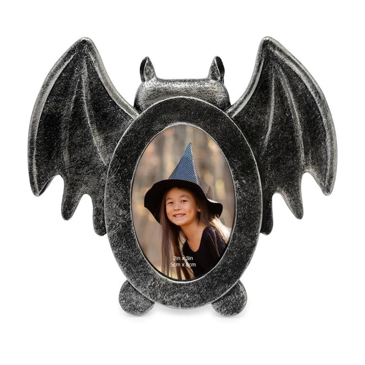 Isaac Jacobs 4x4 Bat-Shaped Picture Frame With Ears And Wings Detail, Photo Tabletop &amp; Wall Display Hanging Display &amp; Home Décor_