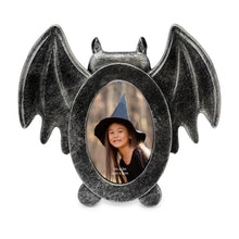 Isaac Jacobs 4x4 Bat-Shaped Picture Frame With Ears And Wings Detail, Photo Tabletop & Wall Display Hanging Display & Home Décor_#color_matt_black_with_silver_2x3