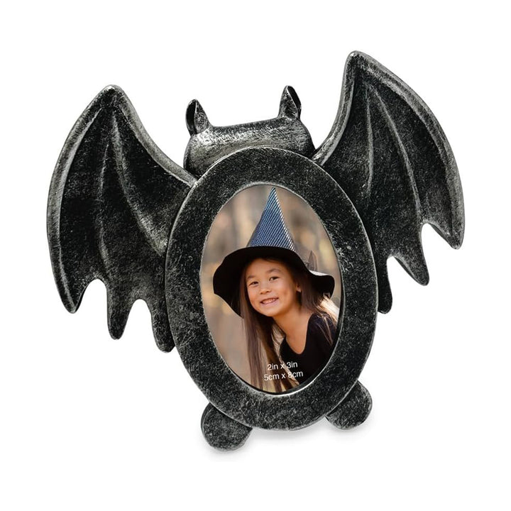 Isaac Jacobs 4x4 Bat-Shaped Picture Frame With Ears And Wings Detail, Photo Tabletop &amp; Wall Display Hanging Display &amp; Home Décor_