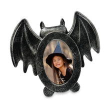Isaac Jacobs 4x4 Bat-Shaped Picture Frame With Ears And Wings Detail, Photo Tabletop & Wall Display Hanging Display & Home Décor_#color_matt_black_with_silver_2x3