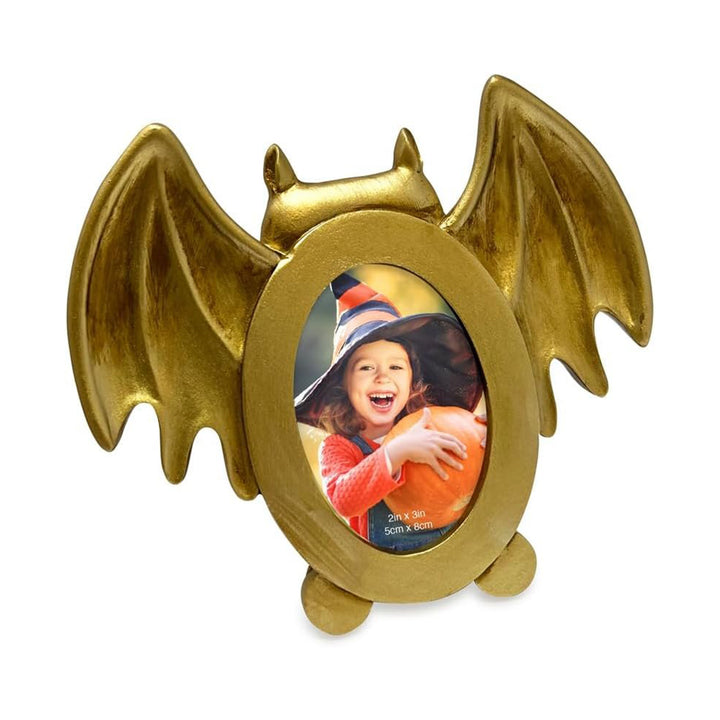 Isaac Jacobs 4x4 Bat-Shaped Picture Frame With Ears And Wings Detail, Photo Tabletop &amp; Wall Display Hanging Display &amp; Home Décor_