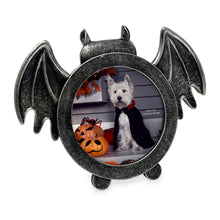 Isaac Jacobs 4x4 Bat-Shaped Picture Frame With Ears And Wings Detail, Photo Tabletop & Wall Display Hanging Display & Home Décor_#color_matt_black_with_silver_4x4