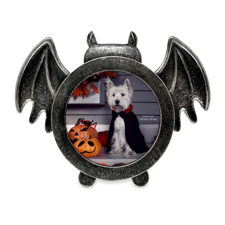 Isaac Jacobs 4x4 Bat-Shaped Picture Frame With Ears And Wings Detail, Photo Tabletop &amp; Wall Display Hanging Display &amp; Home Décor_