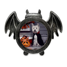 Isaac Jacobs 4x4 Bat-Shaped Picture Frame With Ears And Wings Detail, Photo Tabletop & Wall Display Hanging Display & Home Décor_#color_matt_black_with_silver_4x4