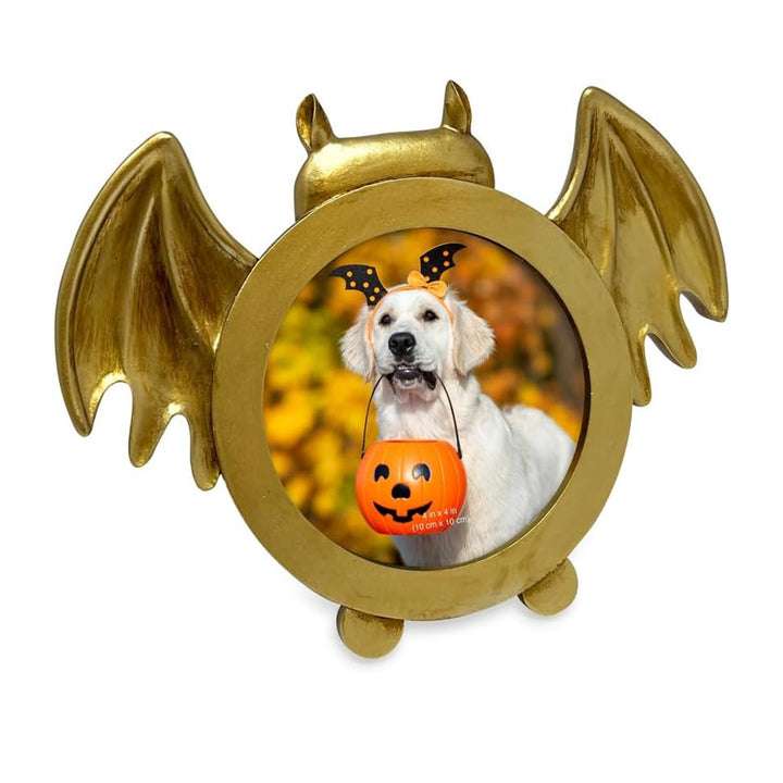 Isaac Jacobs 4x4 Bat-Shaped Picture Frame With Ears And Wings Detail, Photo Tabletop &amp; Wall Display Hanging Display &amp; Home Décor_