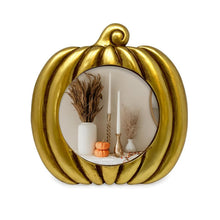 Isaac Jacobs 4x4 Pumpkin-Shaped Picture Frame For Halloween Or Fall Décor, Photo Tabletop & Wall Display Hanging Display_#color_Antique_Gold_4x4