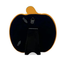 Isaac Jacobs 4x4 Pumpkin-Shaped Picture Frame For Halloween Or Fall Décor, Photo Tabletop & Wall Display Hanging Display_#color_Orange_4x4