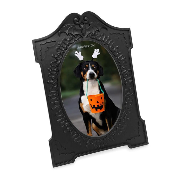Isaac Jacobs 4x6 Tombstone-Shaped Halloween Picture Frame, Photo Tabletop &amp; Wall Display Hanging Display &amp; Home Décor_