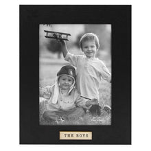 Isaac Jacobs Wood Sentiments "The Boys" Picture Frame, Keepsake Photo Frame with Easel and a Hanging Tabs for Tabletop, Desktop & Wall Display_#color_black_5X7_vertical