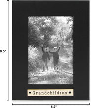 Isaac Jacobs Wood Sentiments "Grandchildren" Picture Frame, Keepsake Photo Frame with Easel and a Hanging Tabs for Tabletop, Desktop & Wall Display #color_black_4x6 Vertical