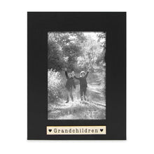 Isaac Jacobs Wood Sentiments "Grandchildren" Picture Frame, Keepsake Photo Frame with Easel and a Hanging Tabs for Tabletop, Desktop & Wall Display #color_black_4x6 Vertical