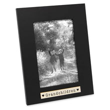Isaac Jacobs Wood Sentiments "Grandchildren" Picture Frame, Keepsake Photo Frame with Easel and a Hanging Tabs for Tabletop, Desktop & Wall Display #color_black_4x6 Vertical