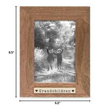 Isaac Jacobs Wood Sentiments "Grandchildren" Picture Frame, Keepsake Photo Frame with Easel and a Hanging Tabs for Tabletop, Desktop & Wall Display