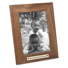 Isaac Jacobs Wood Sentiments "Grandchildren" Picture Frame, Keepsake Photo Frame with Easel and a Hanging Tabs for Tabletop, Desktop & Wall Display