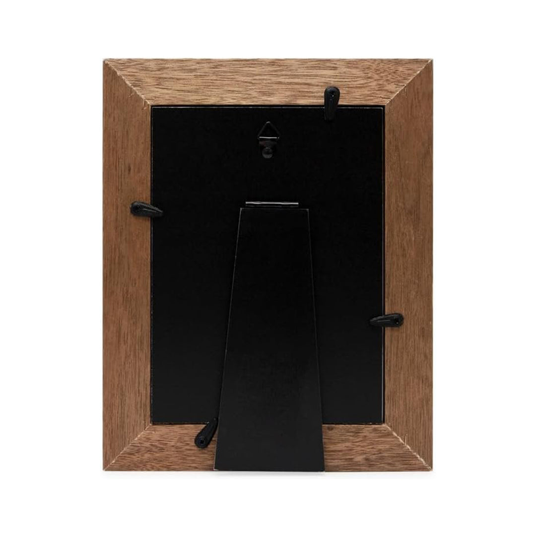 Isaac Jacobs Wood Sentiments Cat "Meow" Picture Frame, Keepsake Photo Frame with Easel and a Hanging Tabs for Tabletop, Desktop &amp; Wall Display_