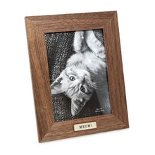Isaac Jacobs Wood Sentiments Cat "Meow" Picture Frame, Keepsake Photo Frame with Easel and a Hanging Tabs for Tabletop, Desktop & Wall Display_#color_brown_5x7_vertical