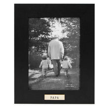 Isaac Jacobs Wood Sentiments "Papa" Picture Frame, Keepsake Photo Frame with Easel and a Hanging Tabs for Tabletop, Desktop & Wall Display_#color_black_5x7_vertical