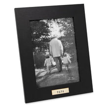 Isaac Jacobs Wood Sentiments "Papa" Picture Frame, Keepsake Photo Frame with Easel and a Hanging Tabs for Tabletop, Desktop & Wall Display_#color_black_5x7_vertical