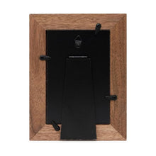 Isaac Jacobs Wood Sentiments Dog "Woof!" Picture Frame, Keepsake Photo Frame with Easel and a Hanging Tabs for Tabletop, Desktop & Wall Display_#color_brown_4x6_vertical