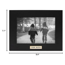 Isaac Jacobs Wood Sentiments "The Boys" Picture Frame, Keepsake Photo Frame with Easel and a Hanging Tabs for Tabletop, Desktop & Wall Display_#color_black_5X7_Horizontal