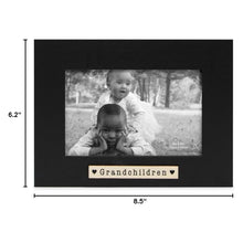Isaac Jacobs Wood Sentiments "Grandchildren" Picture Frame, Keepsake Photo Frame with Easel and a Hanging Tabs for Tabletop, Desktop & Wall Display #color_black_4x6 Horizontal
