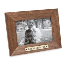 Isaac Jacobs Wood Sentiments "Grandchildren" Picture Frame, Keepsake Photo Frame with Easel and a Hanging Tabs for Tabletop, Desktop & Wall Display