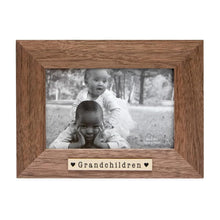 Isaac Jacobs Wood Sentiments "Grandchildren" Picture Frame, Keepsake Photo Frame with Easel and a Hanging Tabs for Tabletop, Desktop & Wall Display