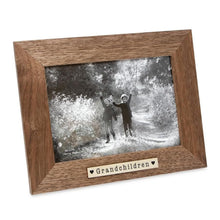 Isaac Jacobs Wood Sentiments "Grandchildren" Picture Frame, Keepsake Photo Frame with Easel and a Hanging Tabs for Tabletop, Desktop & Wall Display