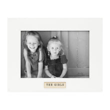 Isaac Jacobs Wood Sentiments "The Girls" Picture Frame, Keepsake Photo Frame with Easel and a Hanging Tab for Tabletop, Desktop & Wall Display_#color_white_5x7_horizontal