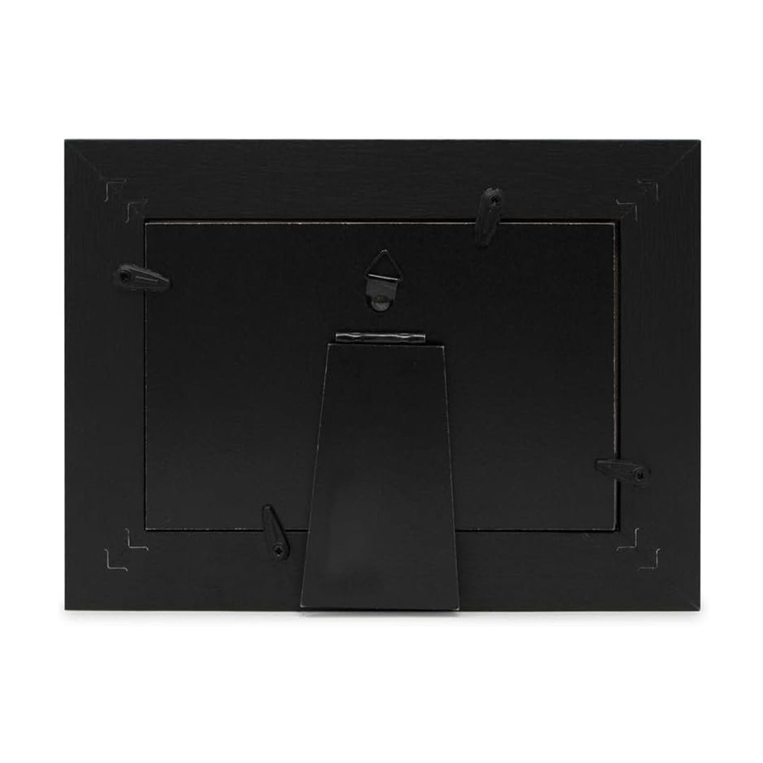 Isaac Jacobs Wood Sentiments Cat "Meow" Picture Frame, Keepsake Photo Frame with Easel and a Hanging Tabs for Tabletop, Desktop &amp; Wall Display_