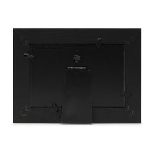 Isaac Jacobs Wood Sentiments Cat "Meow" Picture Frame, Keepsake Photo Frame with Easel and a Hanging Tabs for Tabletop, Desktop & Wall Display_#color_black_5x7_horizontal