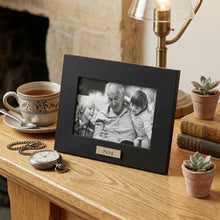 Isaac Jacobs Wood Sentiments "Papa" Picture Frame, Keepsake Photo Frame with Easel and a Hanging Tabs for Tabletop, Desktop & Wall Display_#color_black_4x6 Horizontal