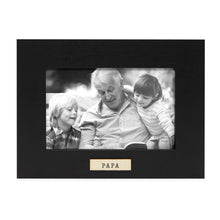 Isaac Jacobs Wood Sentiments "Papa" Picture Frame, Keepsake Photo Frame with Easel and a Hanging Tabs for Tabletop, Desktop & Wall Display_#color_black_4x6 Horizontal