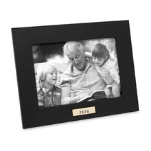 Isaac Jacobs Wood Sentiments "Papa" Picture Frame, Keepsake Photo Frame with Easel and a Hanging Tabs for Tabletop, Desktop & Wall Display_#color_black_5x7_horizontal