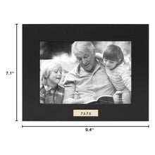 Isaac Jacobs Wood Sentiments "Papa" Picture Frame, Keepsake Photo Frame with Easel and a Hanging Tabs for Tabletop, Desktop & Wall Display_#color_black_5x7_horizontal