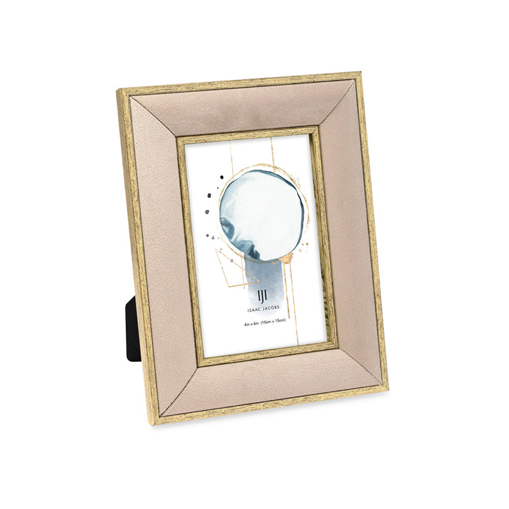 Isaac Jacobs Velvet Picture Frame with Metallic Double Border, Photo Frame, Horizontal &amp; Vertical, Made for Tabletop &amp; Wall Display, for Home and Office