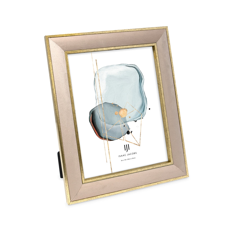 Isaac Jacobs Velvet Picture Frame with Metallic Double Border, Photo Frame, Horizontal &amp; Vertical, Made for Tabletop &amp; Wall Display, for Home and Office