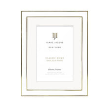 Isaac Jacobs Enamel Picture Frame with Metal Edge with Easel, Tabletop Display, Wall Décor, Photo Gallery